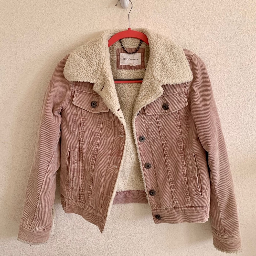 Pink shearling jacket